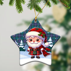 Sandilands Tartan Christmas Ceramic Ornament - Santa Claus In Kilt Style