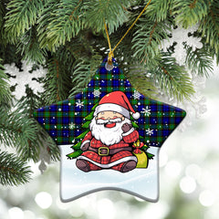 Sempill Modern Tartan Christmas Ceramic Ornament - Scottish Santa Style