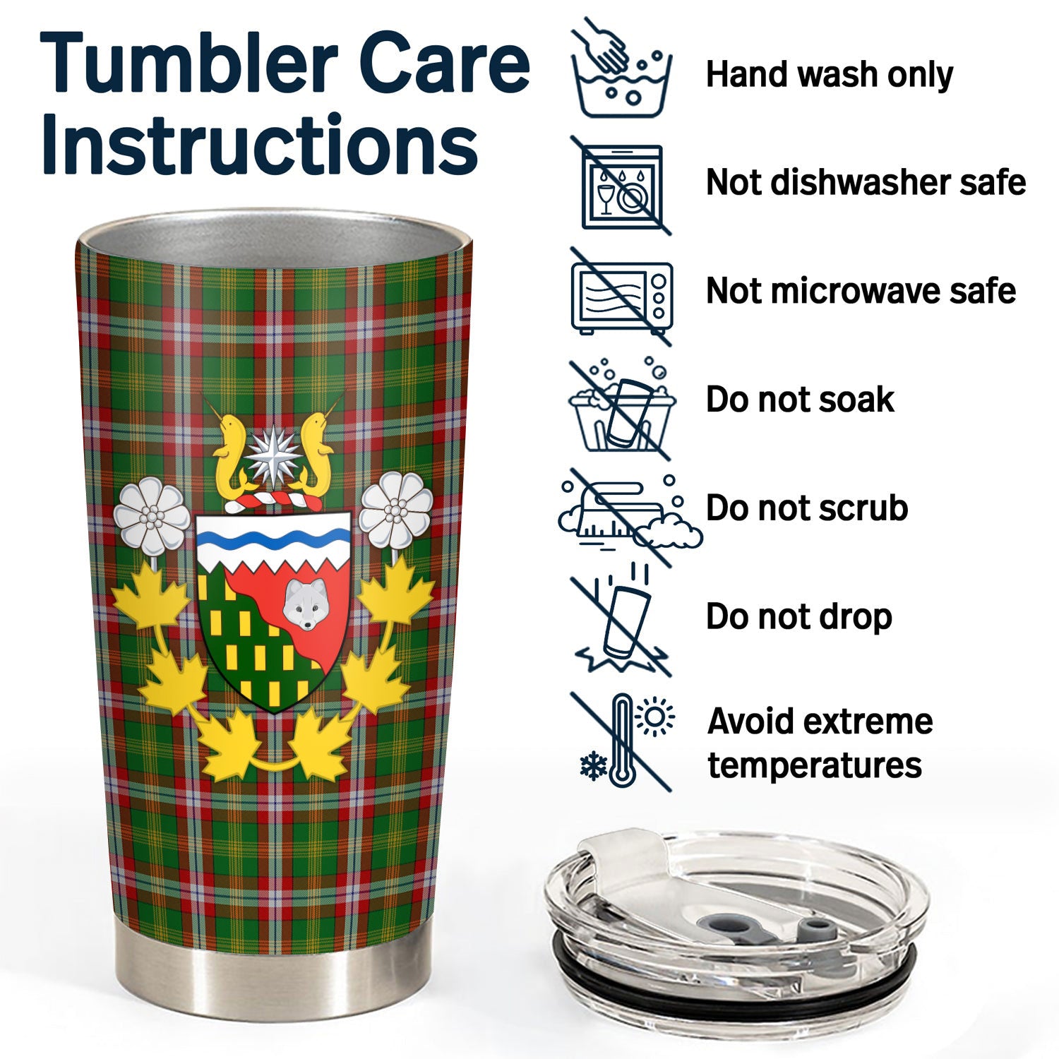 North West Territories Tartan Crest Tumbler