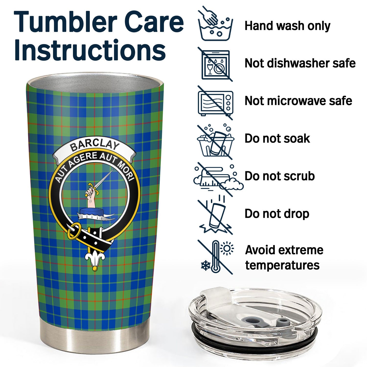 Barclay Hunting Ancient Tartan Crest Tumbler