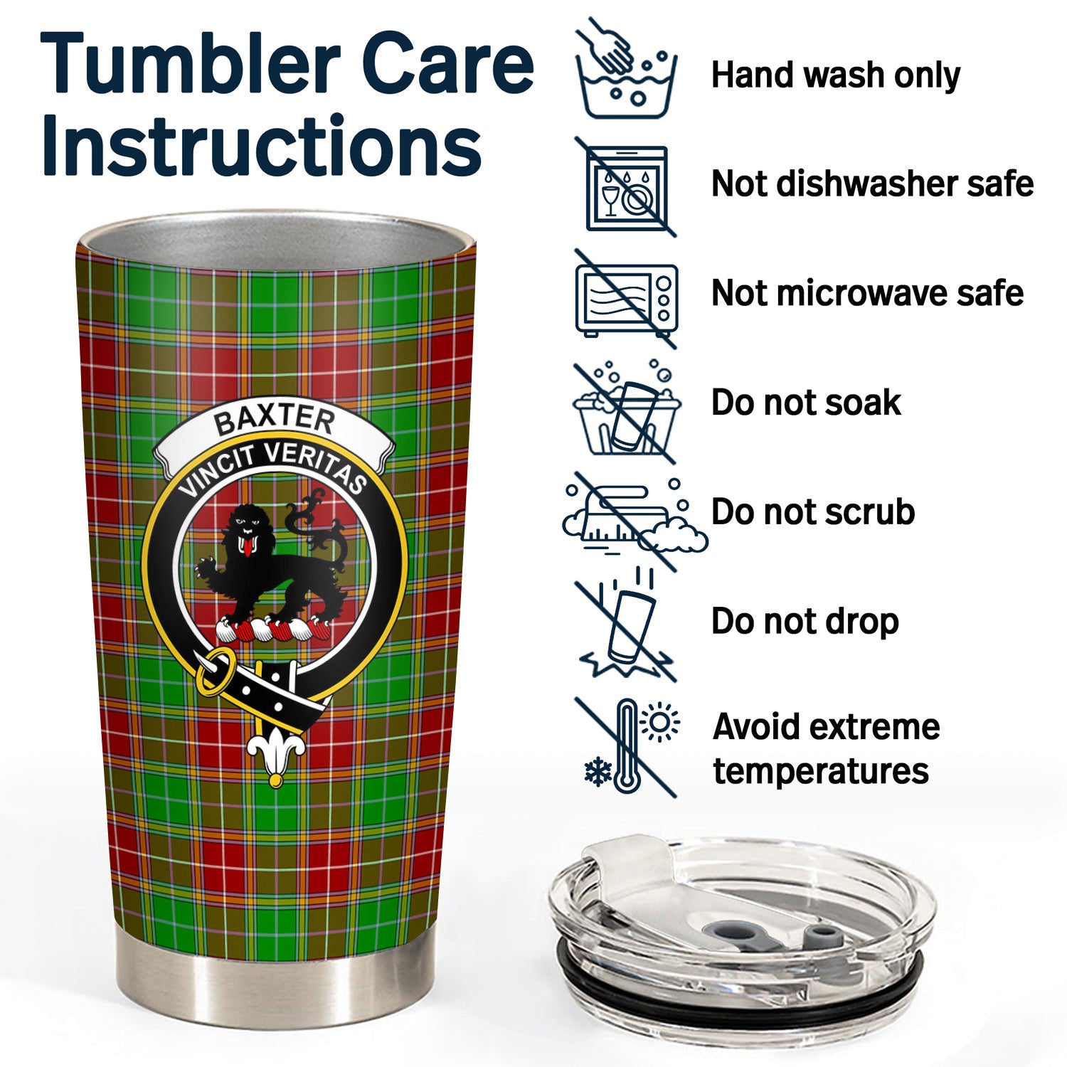 Baxter Modern Tartan Crest Tumbler