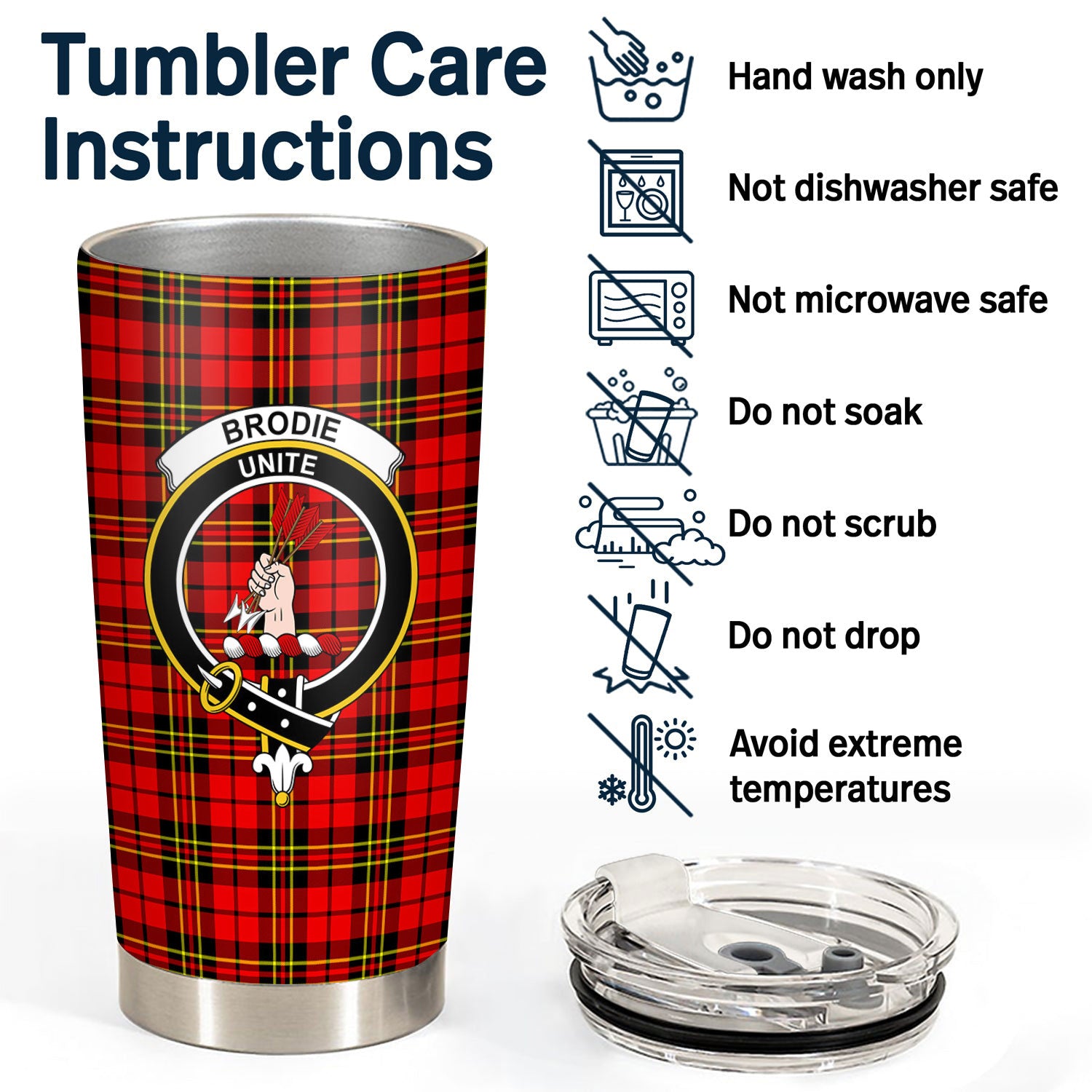 Brodie Modern Tartan Crest Tumbler