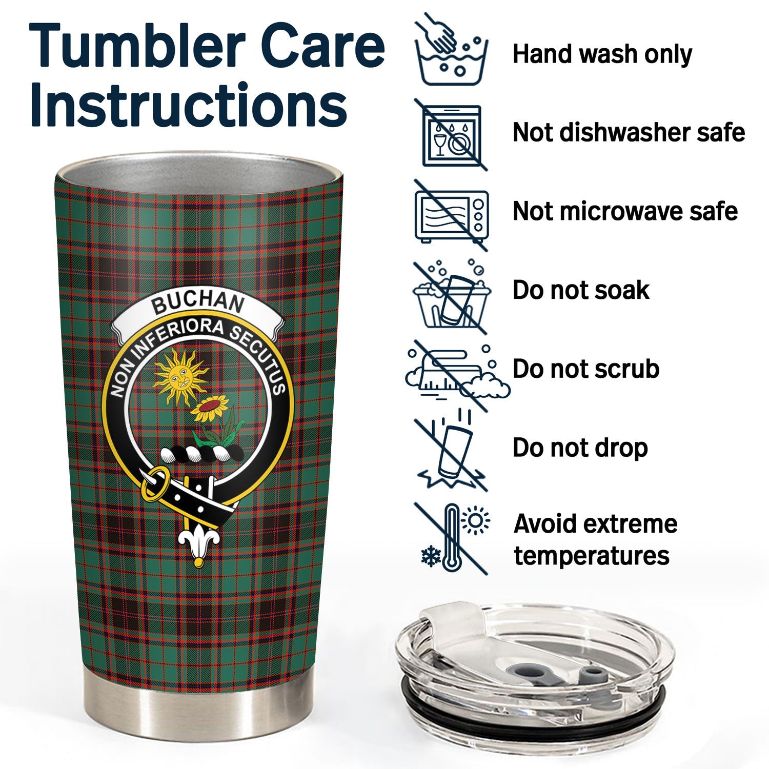 Buchan Ancient Tartan Crest Tumbler