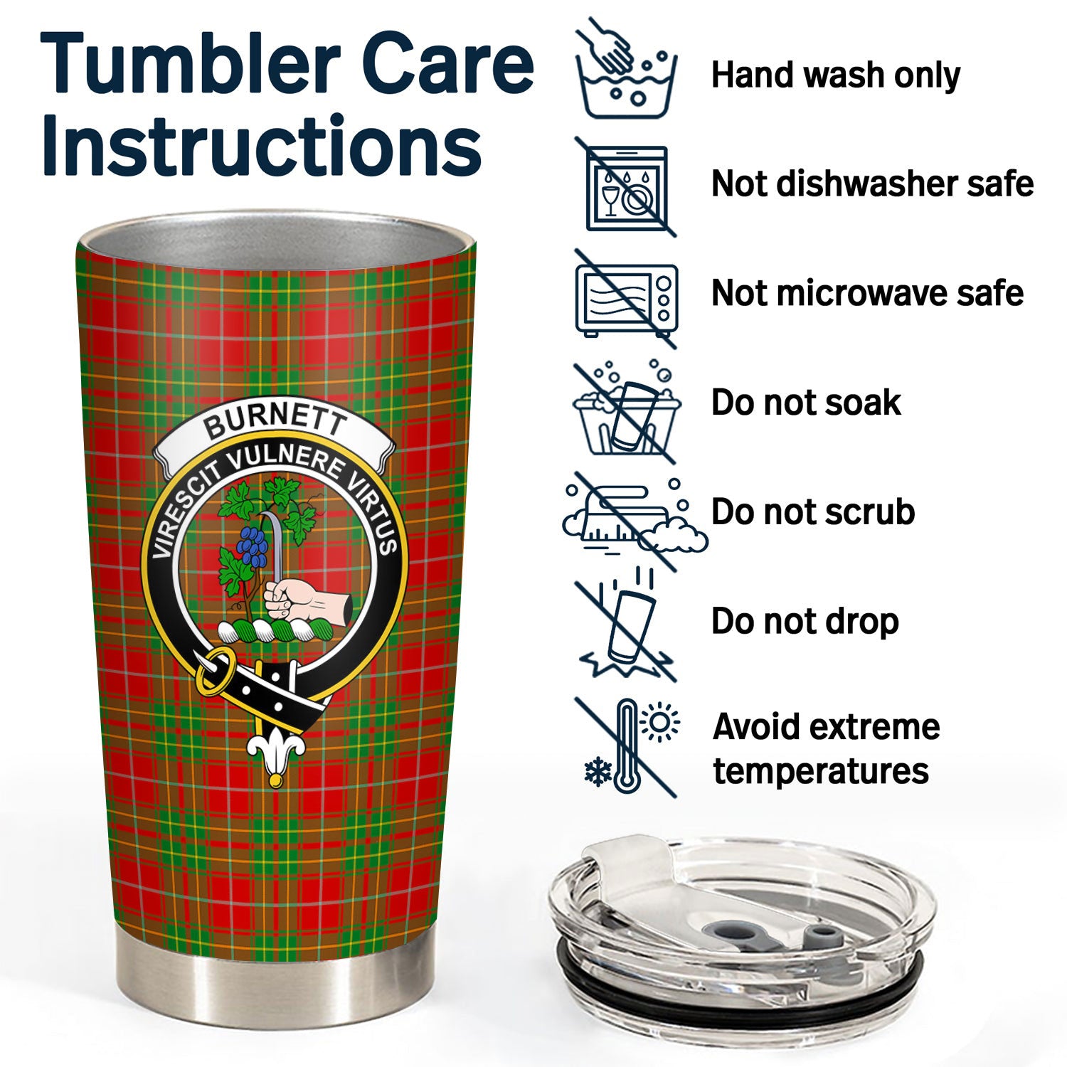 Burnett Ancient Tartan Crest Tumbler