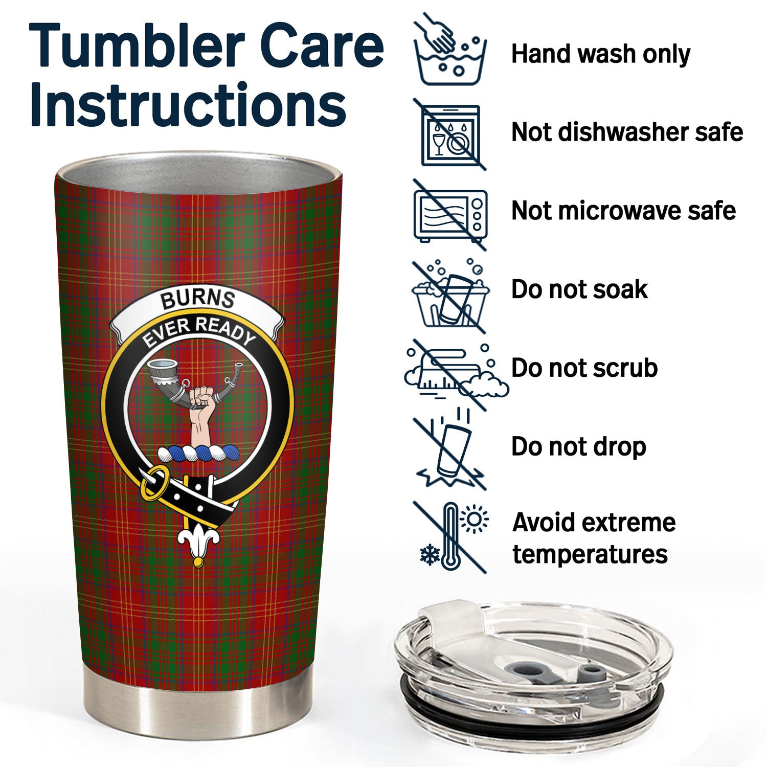 Burns Tartan Crest Tumbler