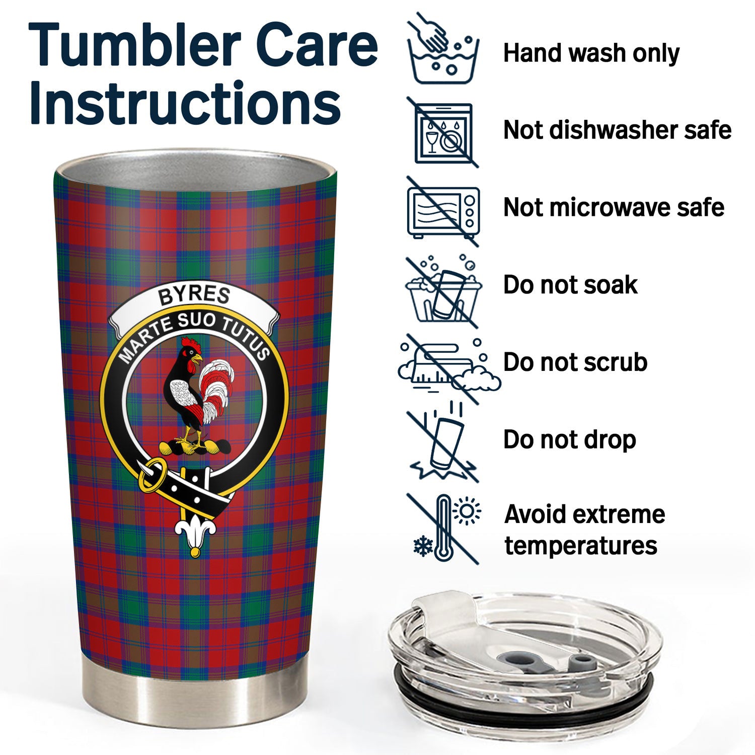 Byres Tartan Crest Tumbler