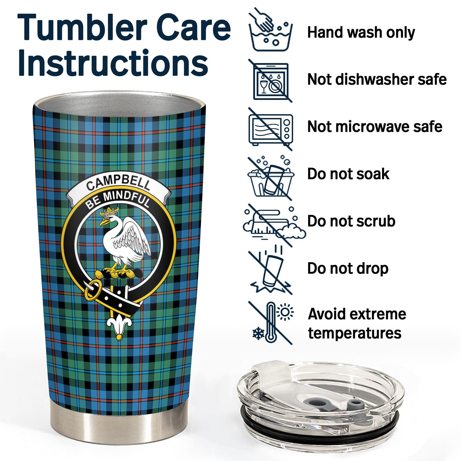 Campbell of Cawdor Ancient Tartan Crest Tumbler