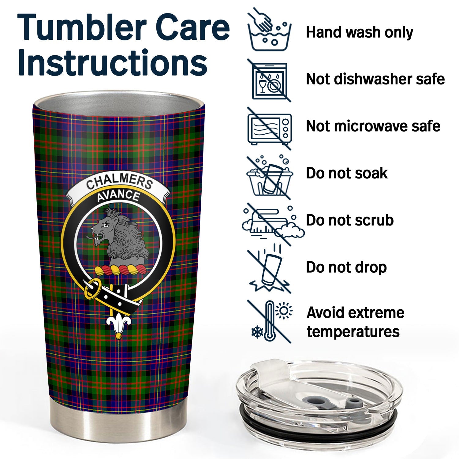 Chalmers Tartan Crest Tumbler