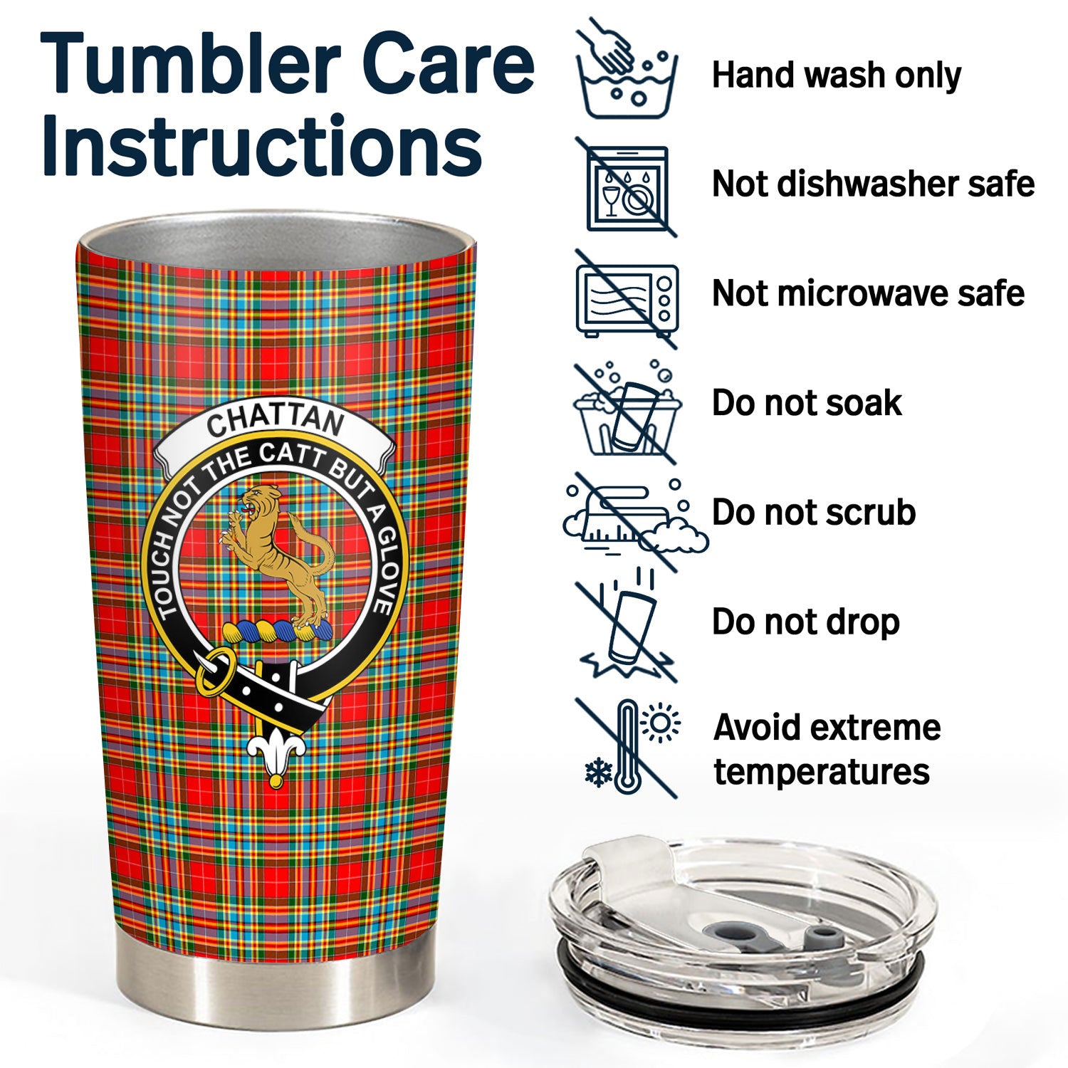 Chattan Tartan Crest Tumbler