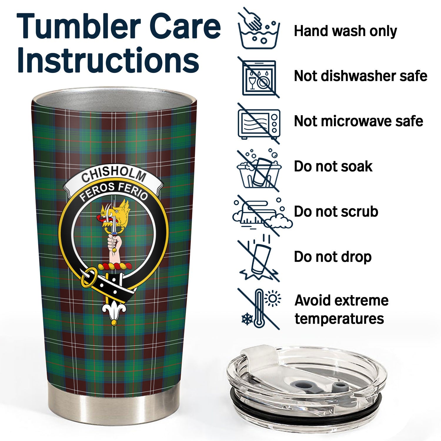 Chisholm Hunting Ancient Tartan Crest Tumbler