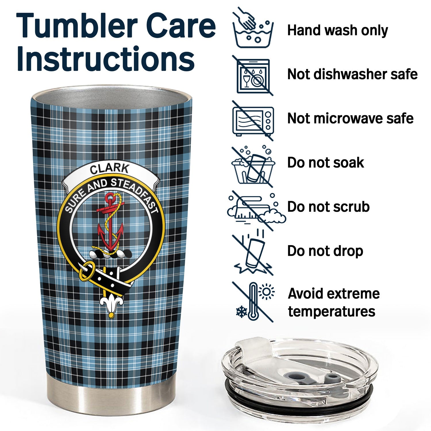 Clark Ancient Tartan Crest Tumbler