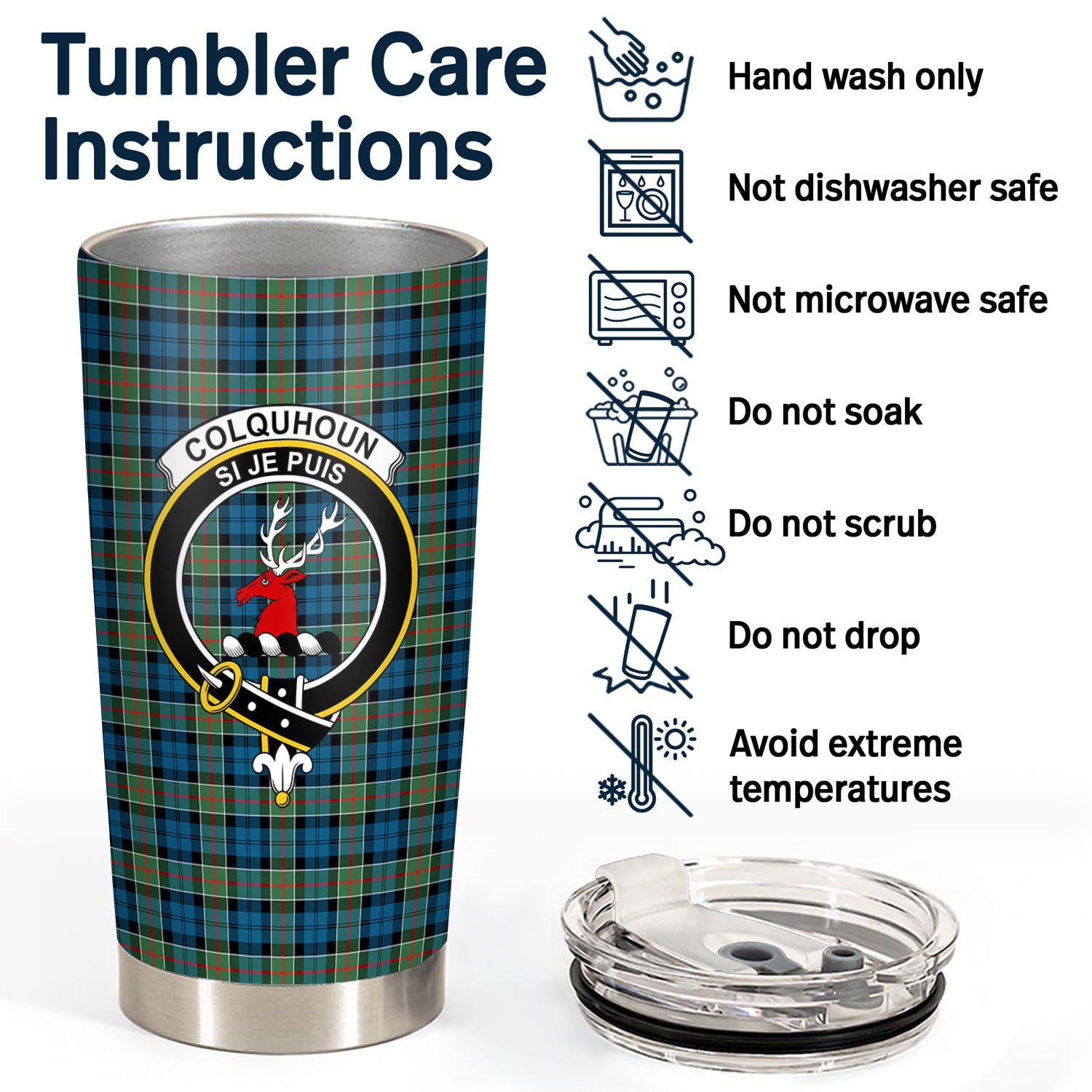 Colquhoun Ancient Tartan Crest Tumbler