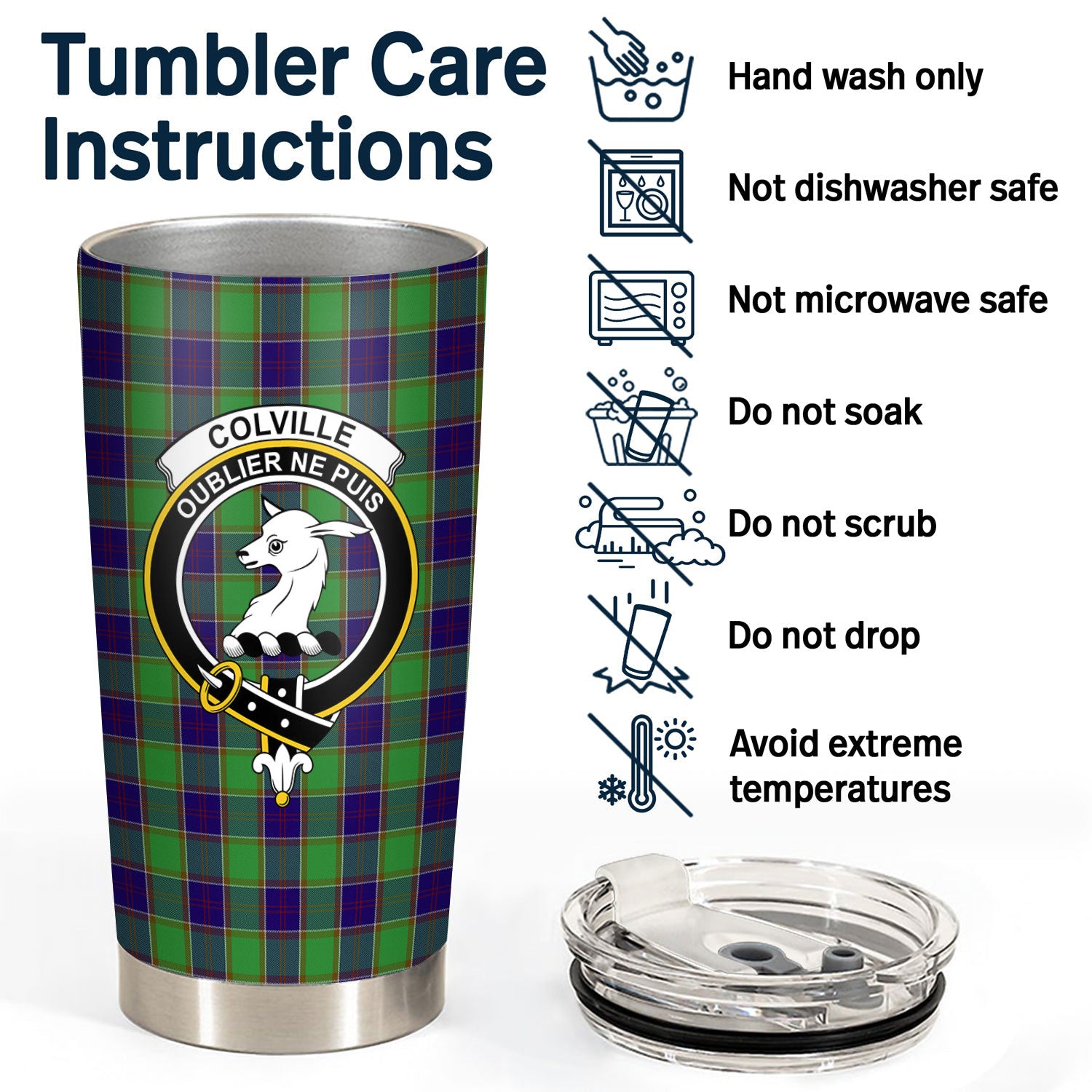 Colville Tartan Crest Tumbler