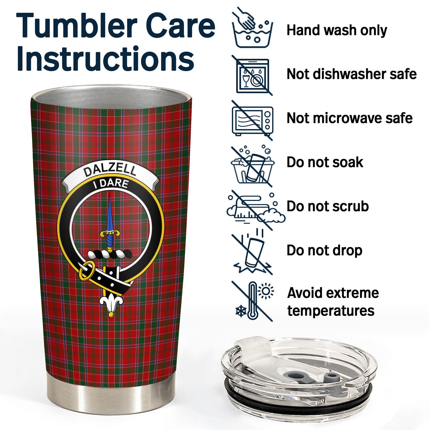 Dalzell Tartan Crest Tumbler