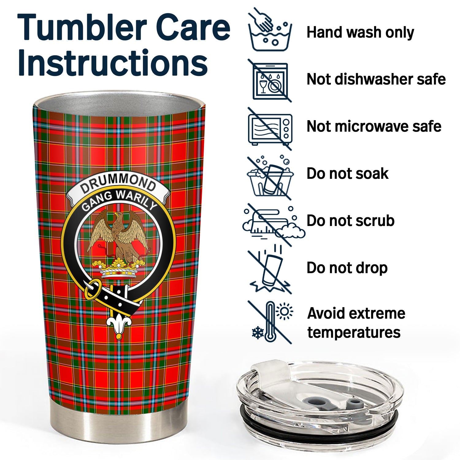 Drummond of Perth Tartan Crest Tumbler