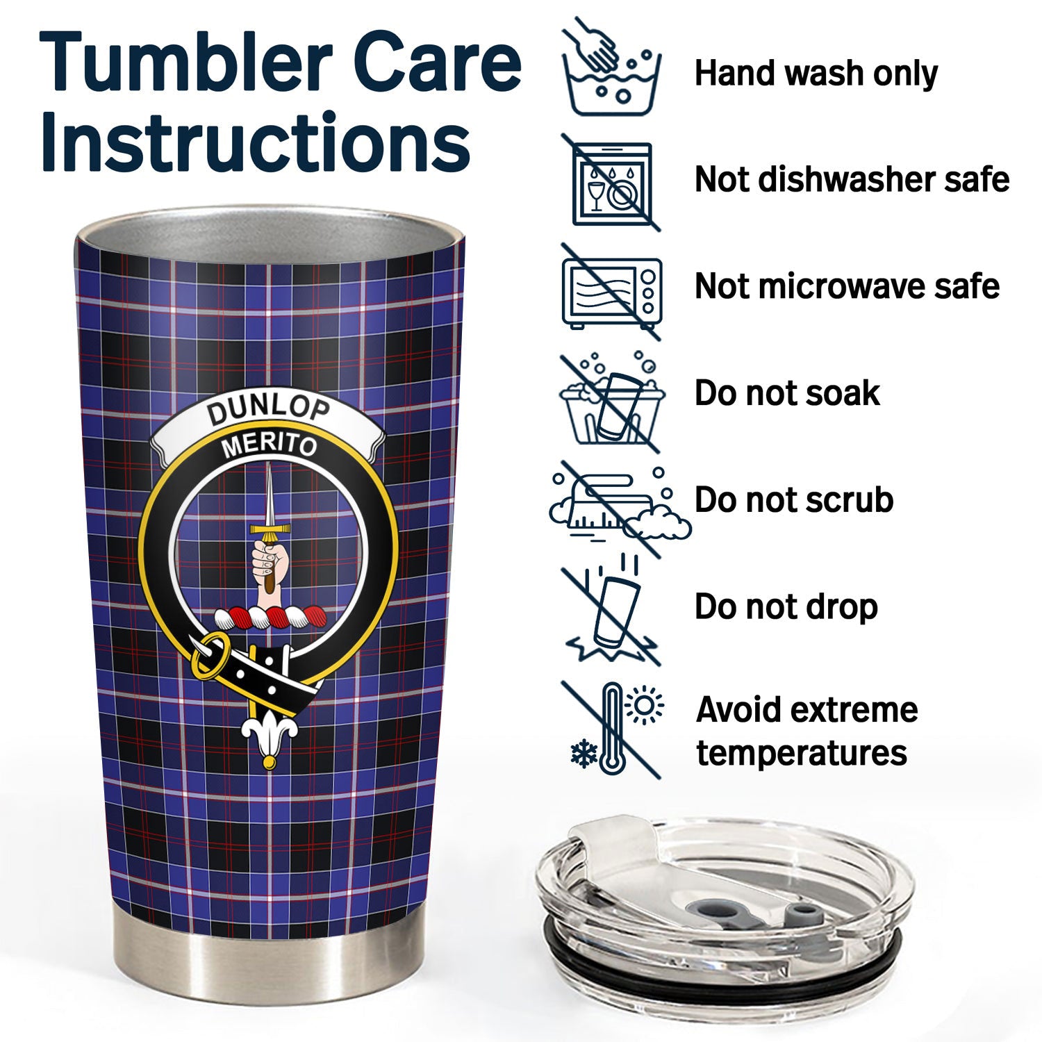 Dunlop Modern Tartan Crest Tumbler