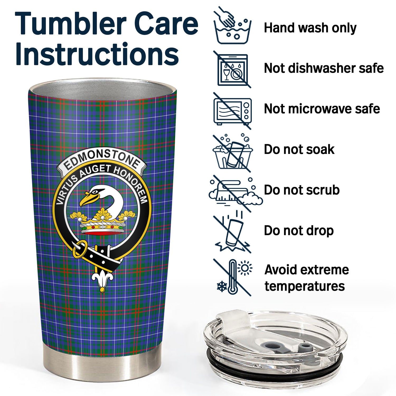 Edmonstone Tartan Crest Tumbler