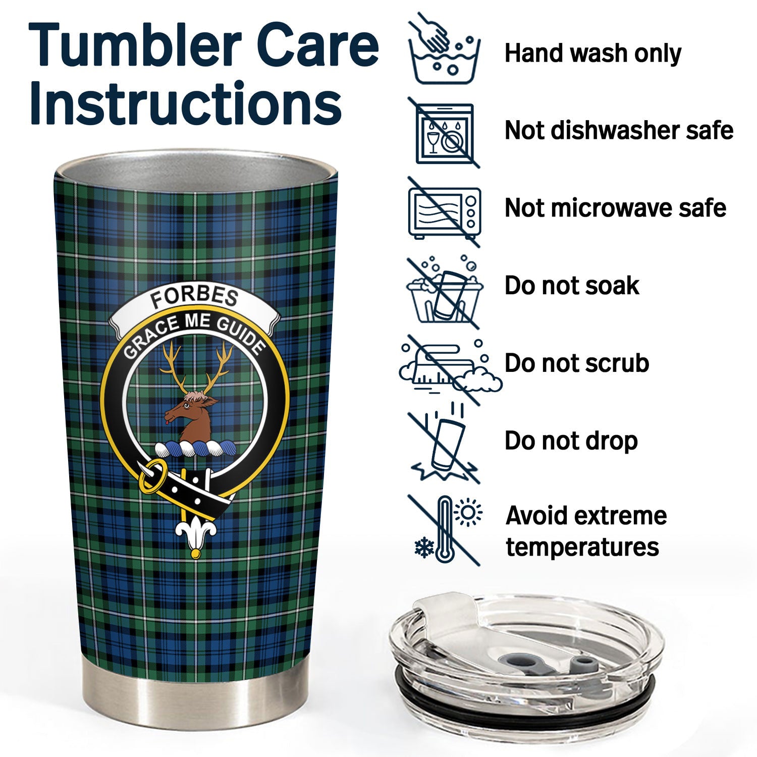 Forbes Ancient Tartan Crest Tumbler