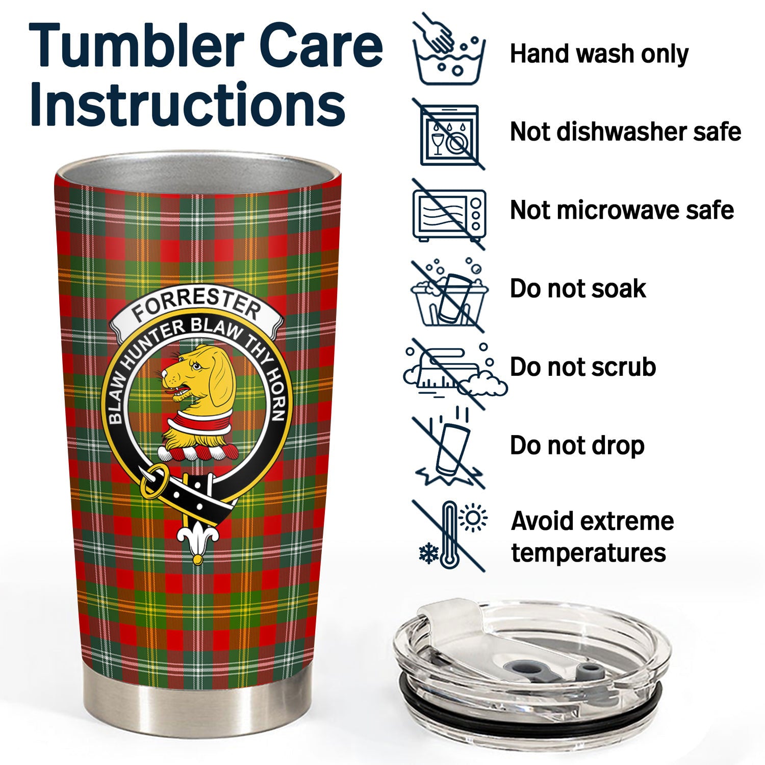 Forrester Tartan Crest Tumbler