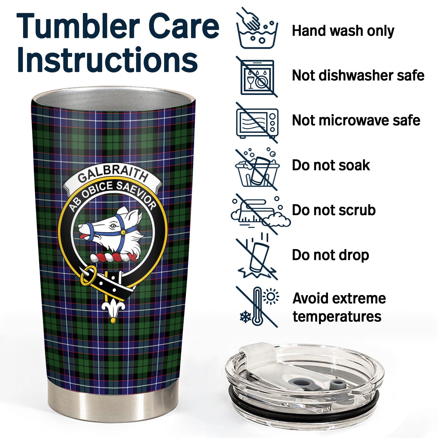 Galbraith Modern Tartan Crest Tumbler