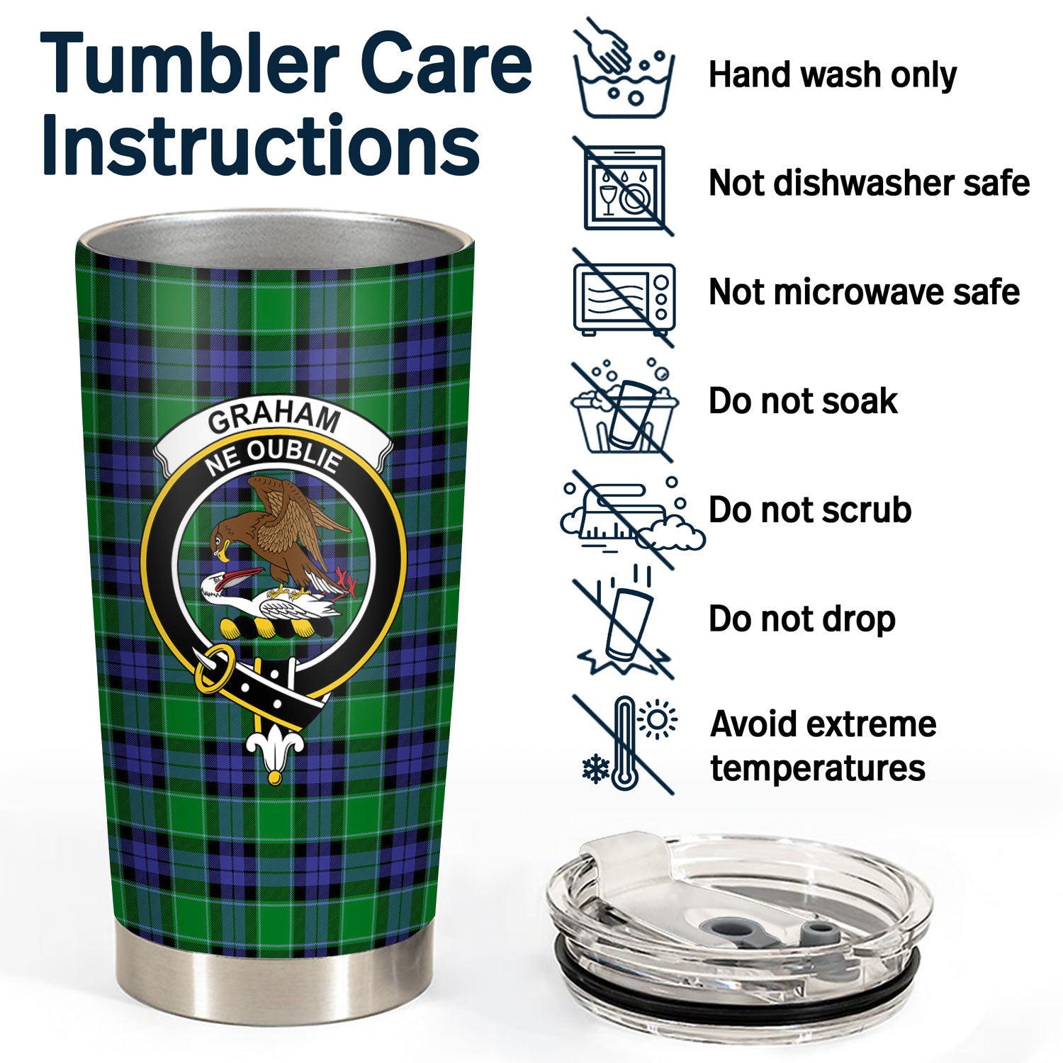 Graham of Menteith Modern Tartan Crest Tumbler