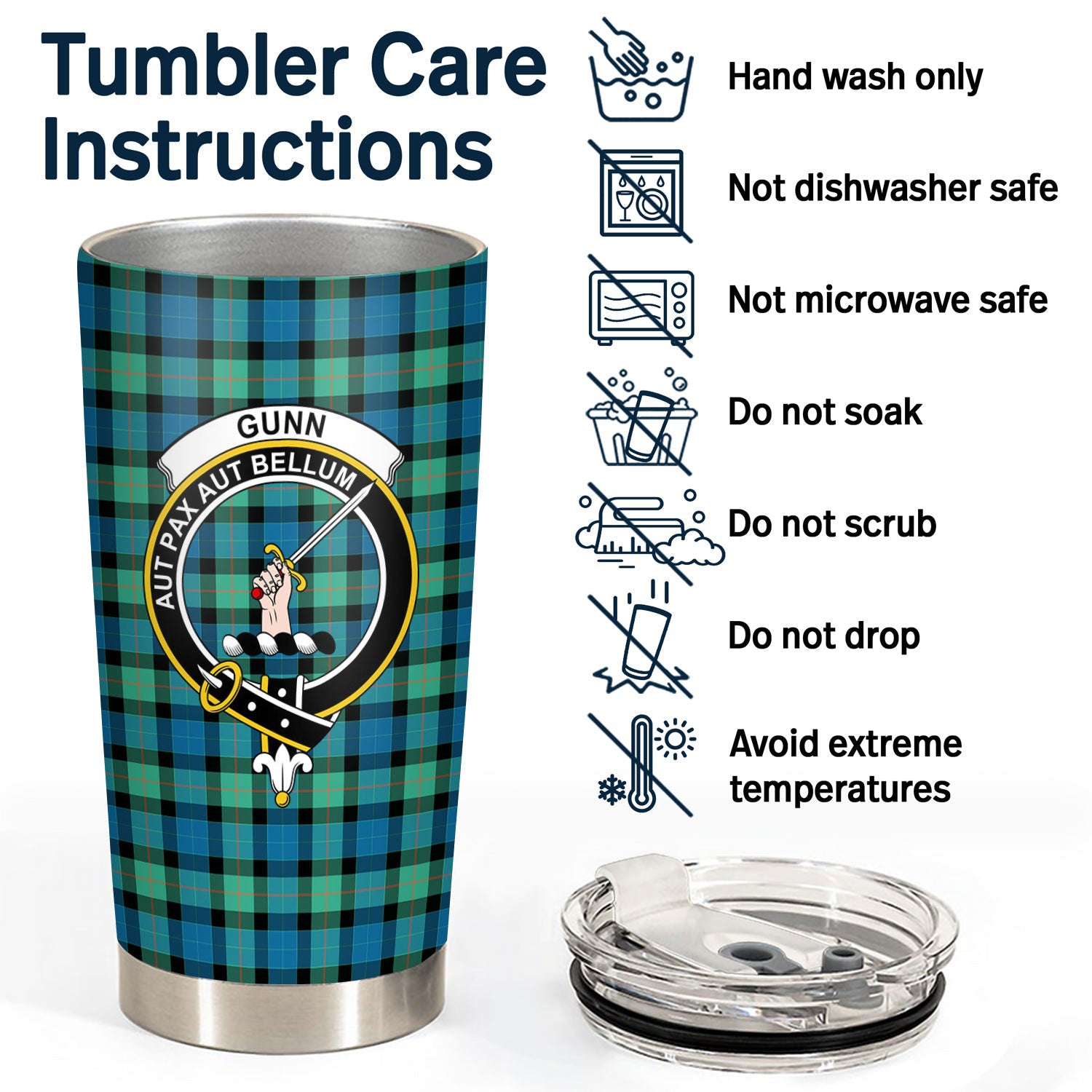 Gunn Ancient Tartan Crest Tumbler