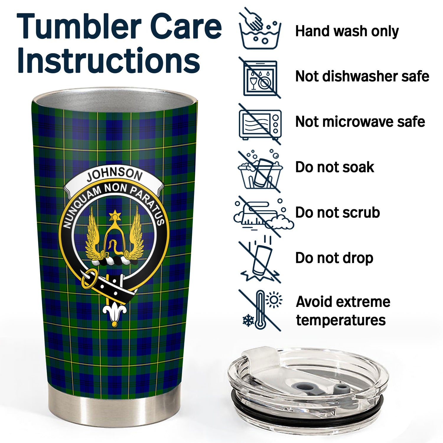 Johnson Modern Tartan Crest Tumbler