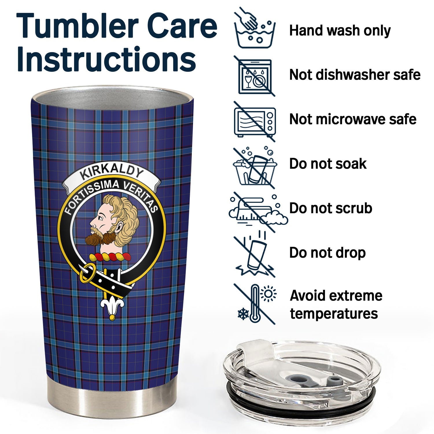 Kirkaldy Tartan Crest Tumbler