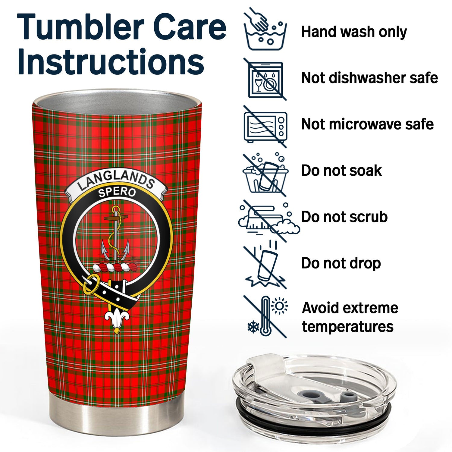 Langlands Tartan Crest Tumbler