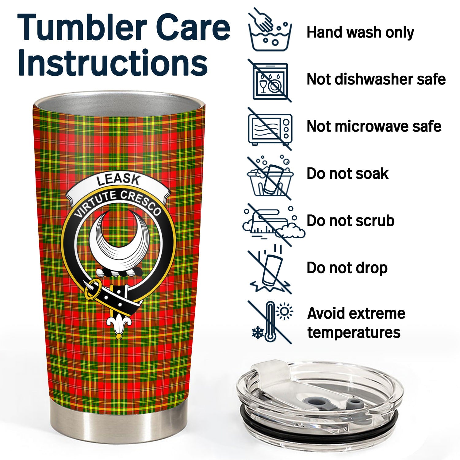 Leask Tartan Crest Tumbler