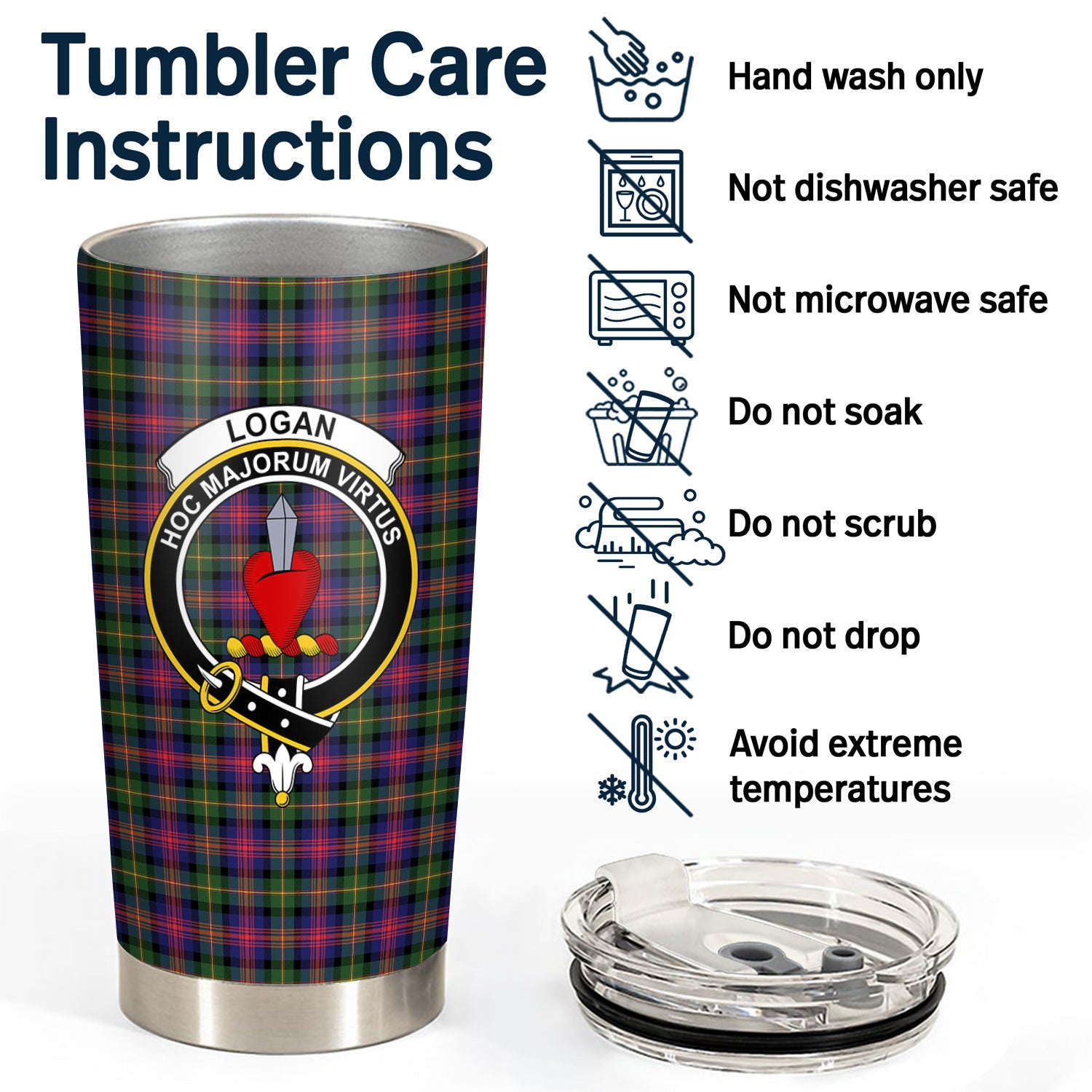 Logan Modern Tartan Crest Tumbler