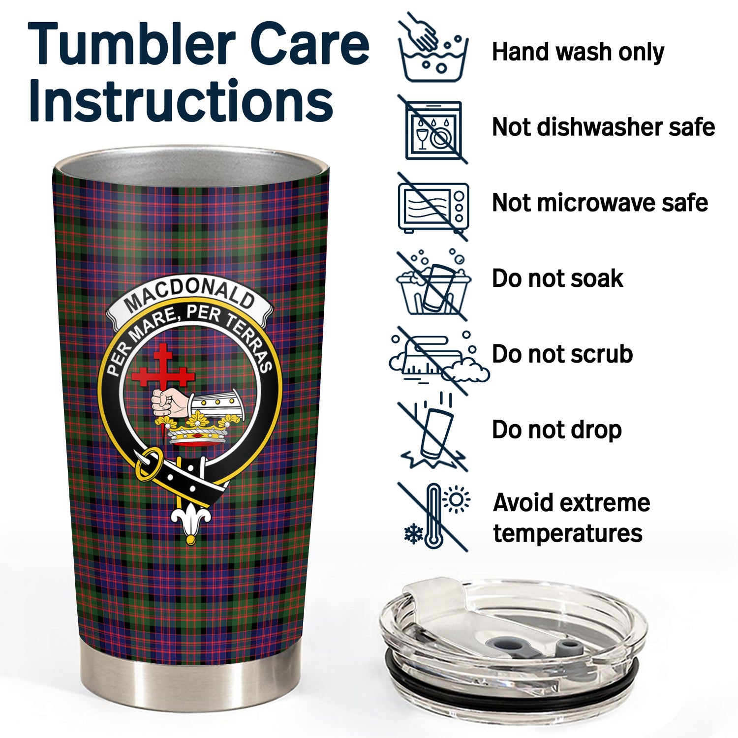 MacDonald Modern Tartan Crest Tumbler