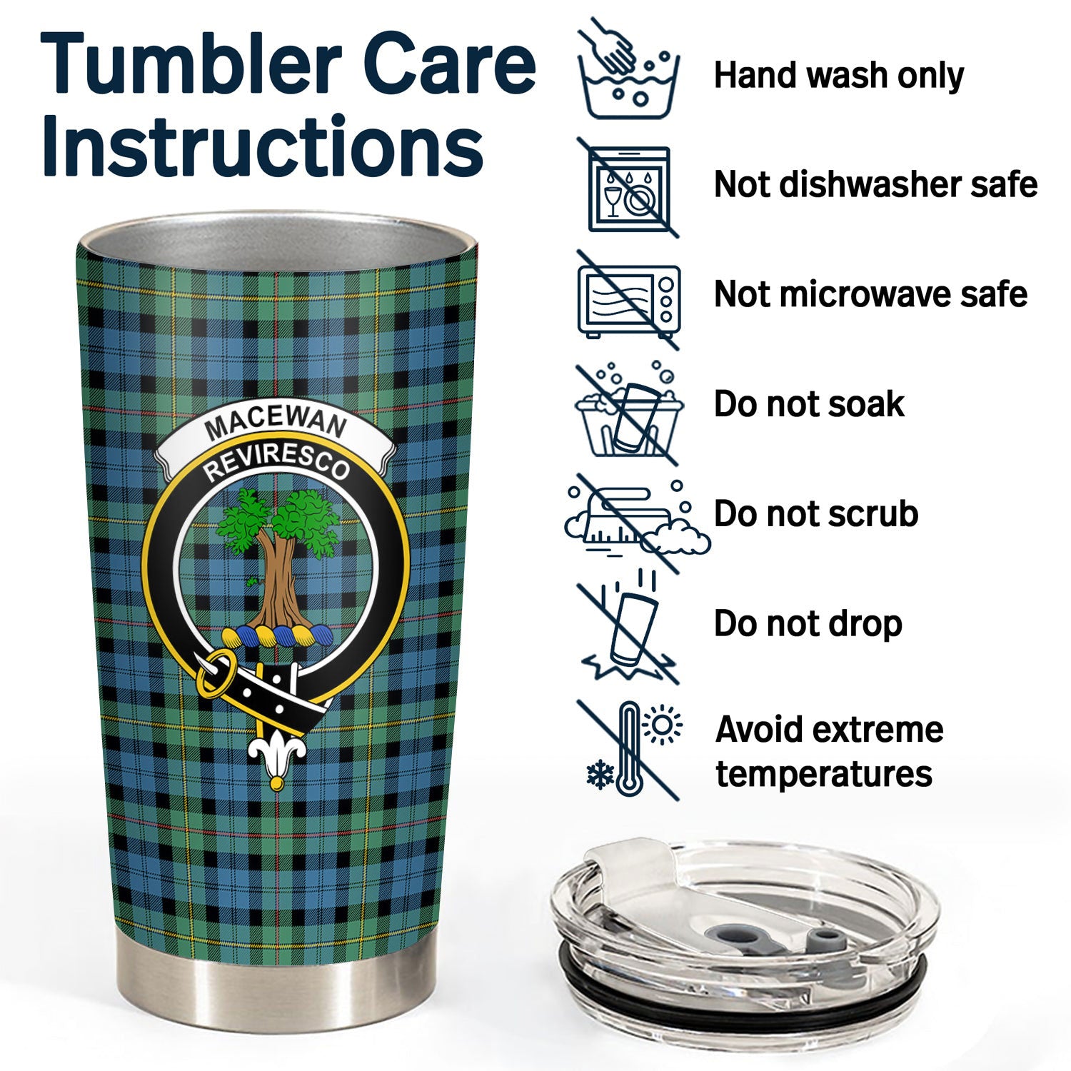 MacEwan Ancient Tartan Crest Tumbler