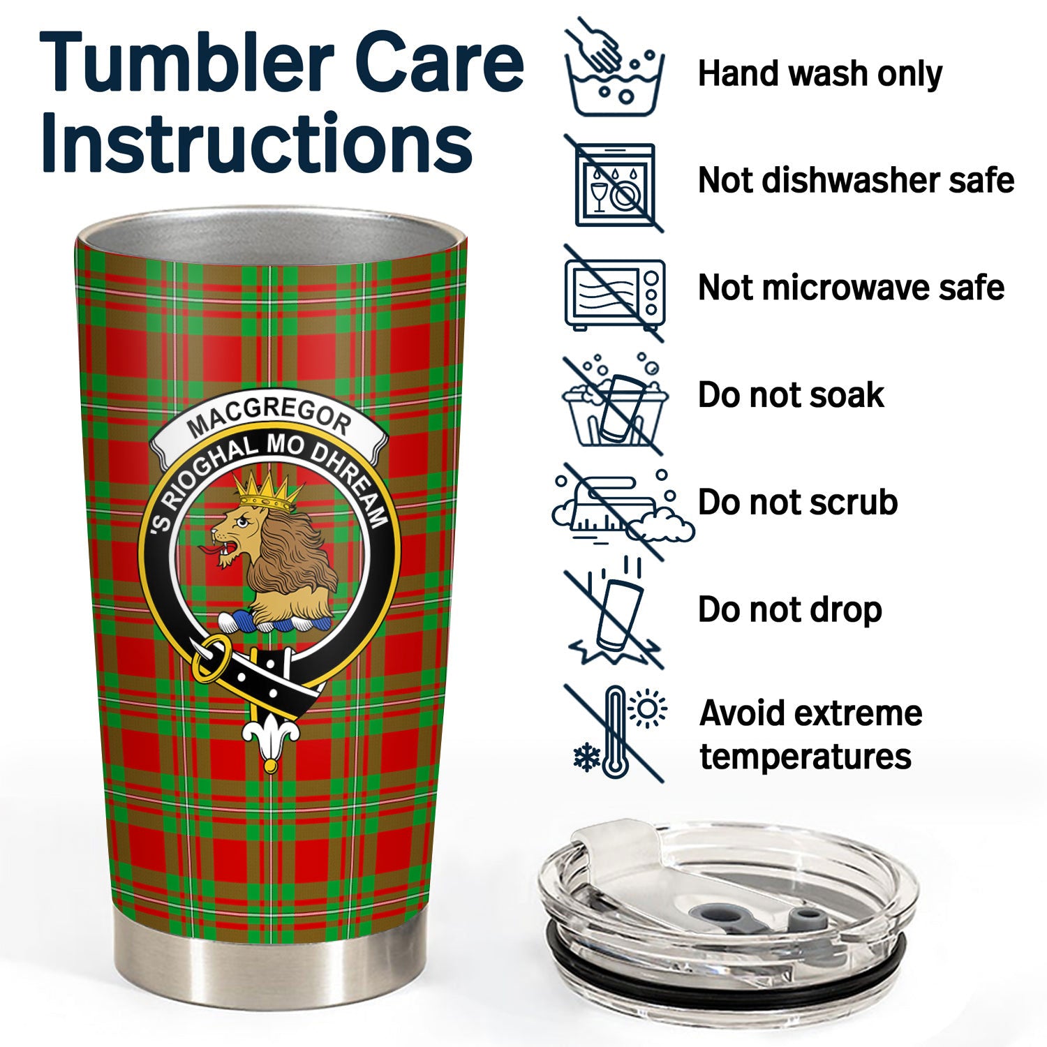 MacGregor Modern Tartan Crest Tumbler