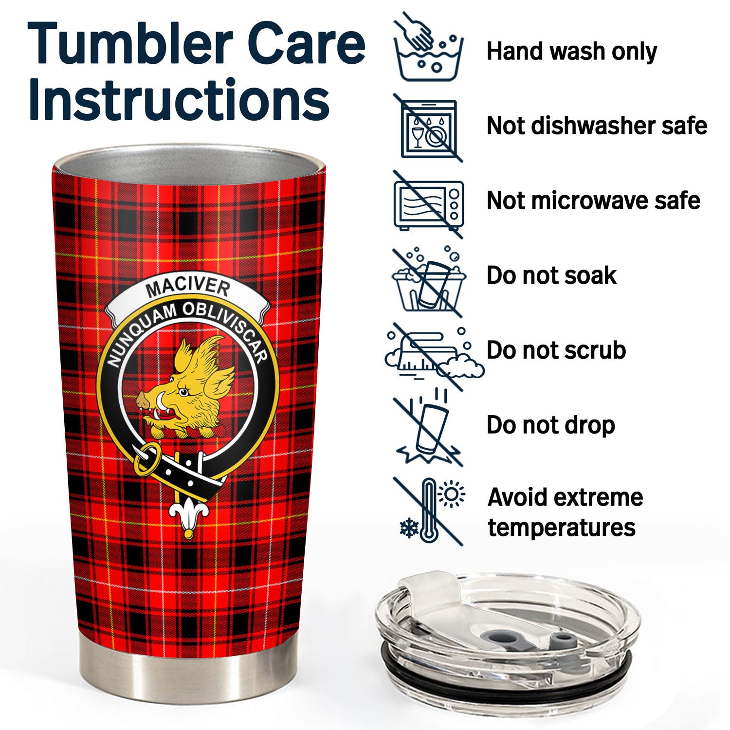 MacIver Modern Tartan Crest Tumbler