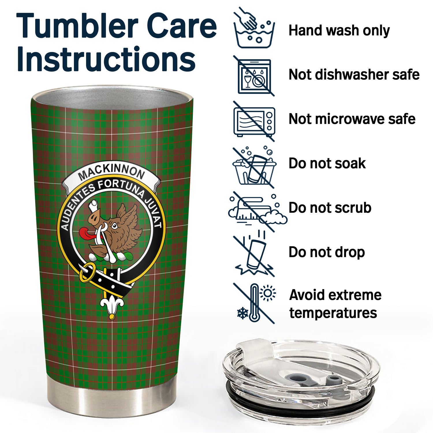 MacKinnon Hunting Modern Tartan Crest Tumbler