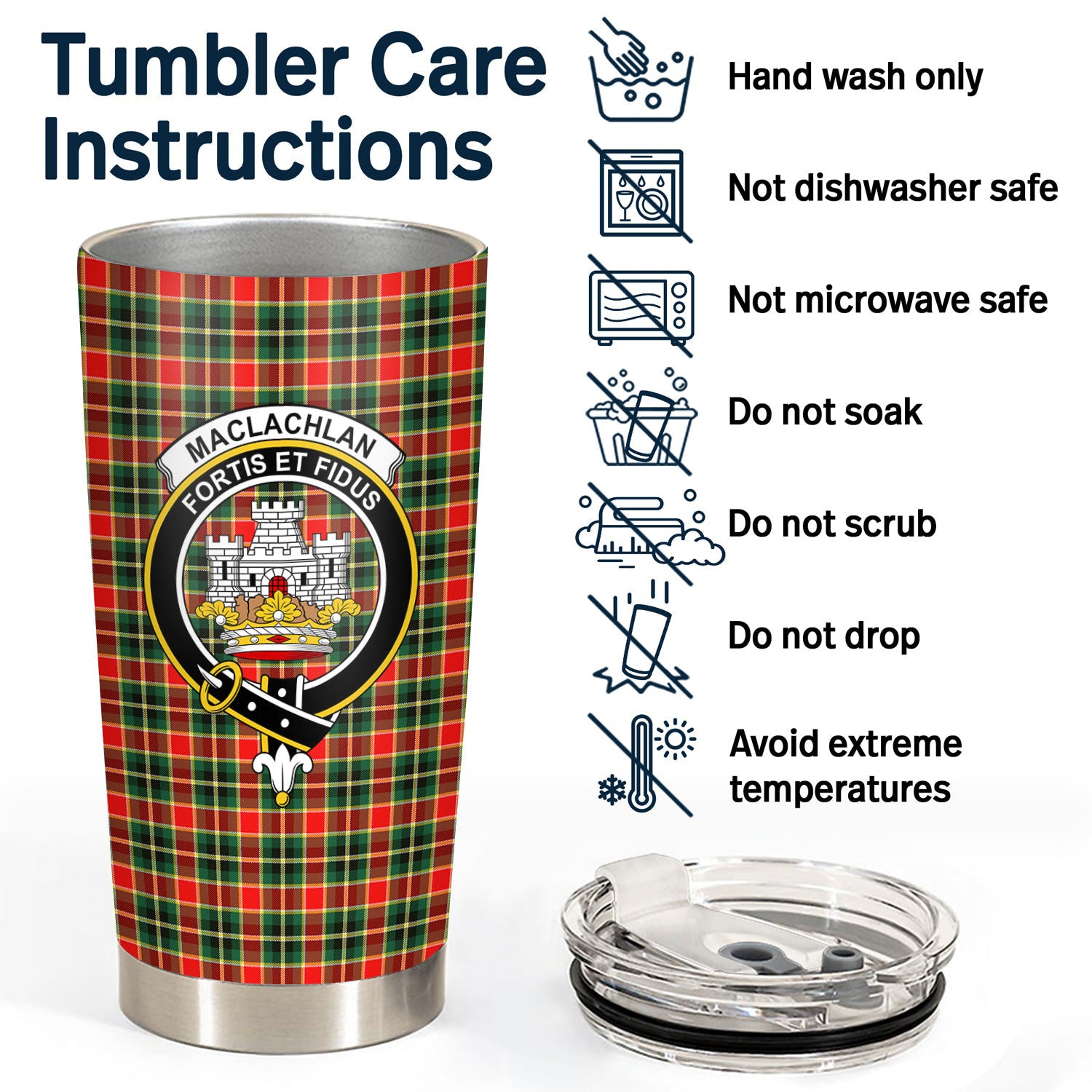 MacLachlan Hunting Modern Tartan Crest Tumbler