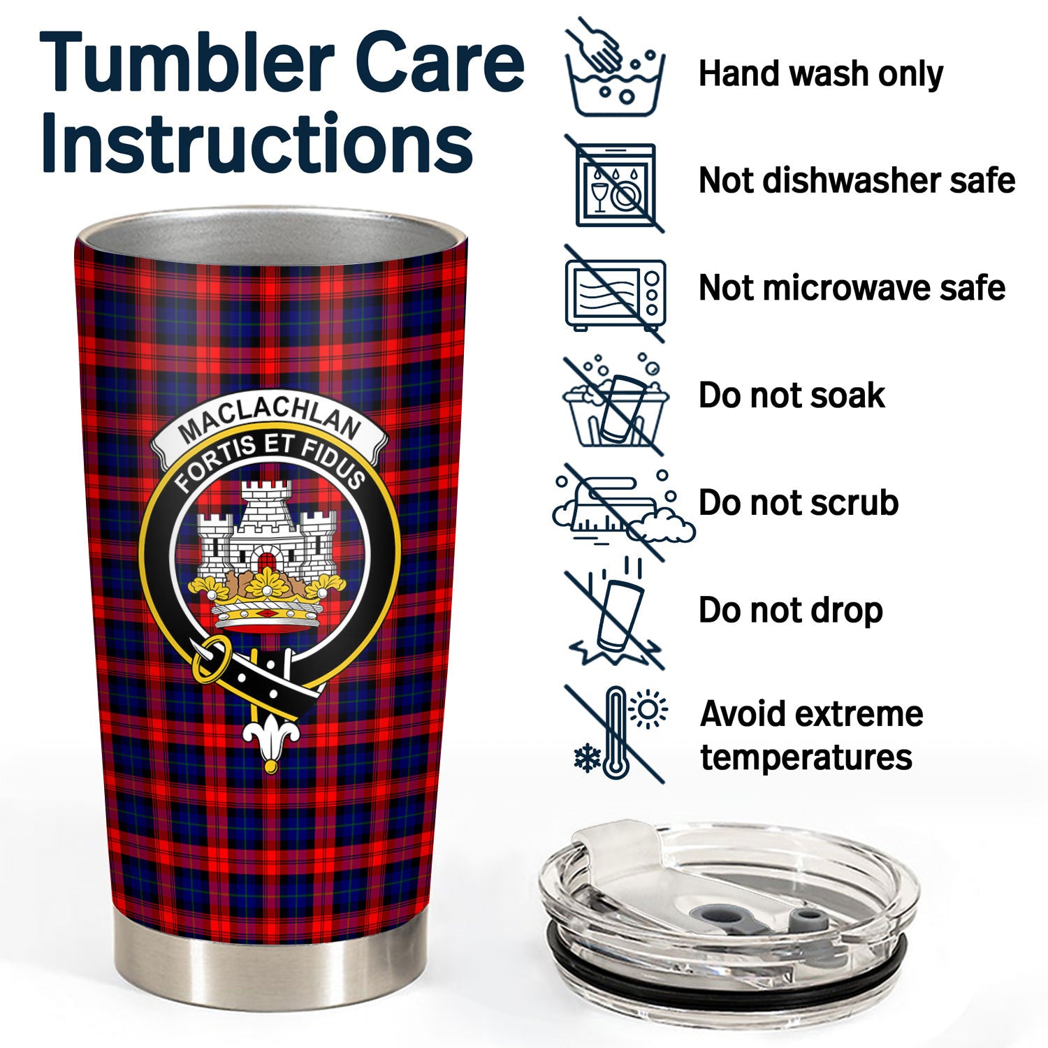 MacLachlan Modern Tartan Crest Tumbler