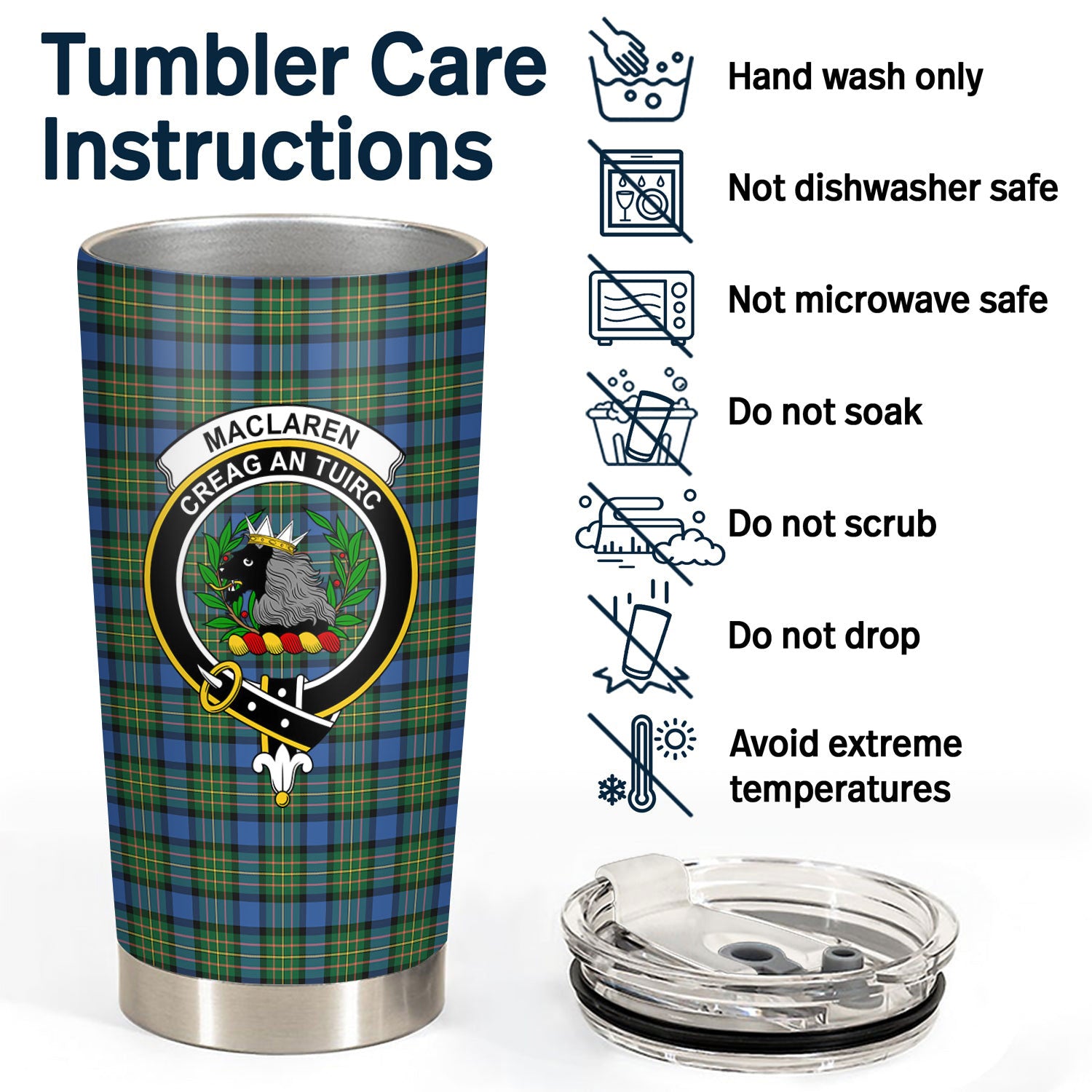 MacLaren Ancient Tartan Crest Tumbler