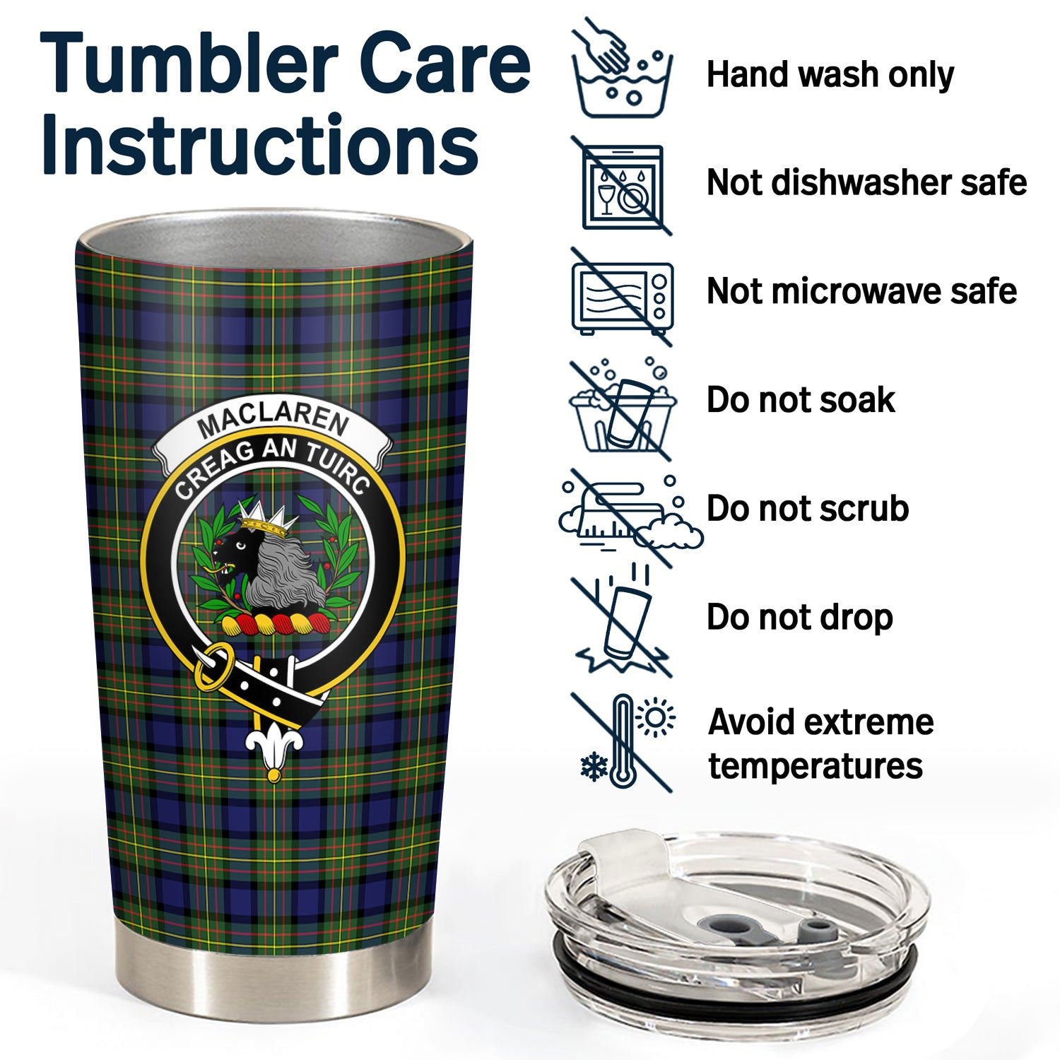 MacLaren Modern Tartan Crest Tumbler