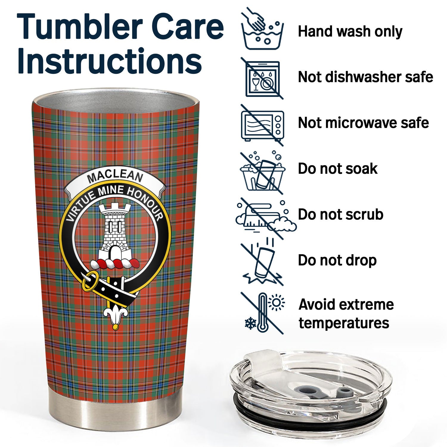 MacLean of Duart Ancient Tartan Crest Tumbler