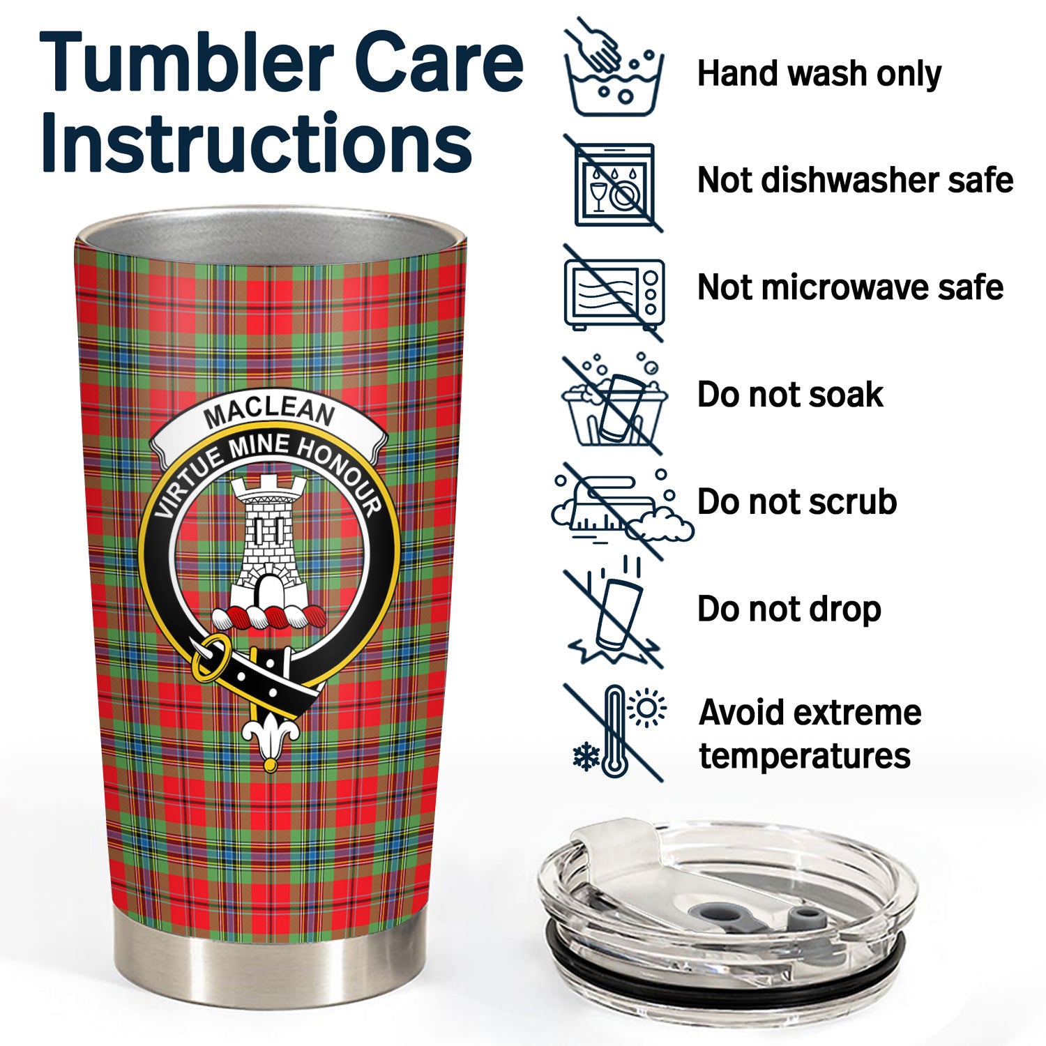 MacLean of Duart Modern Tartan Crest Tumbler