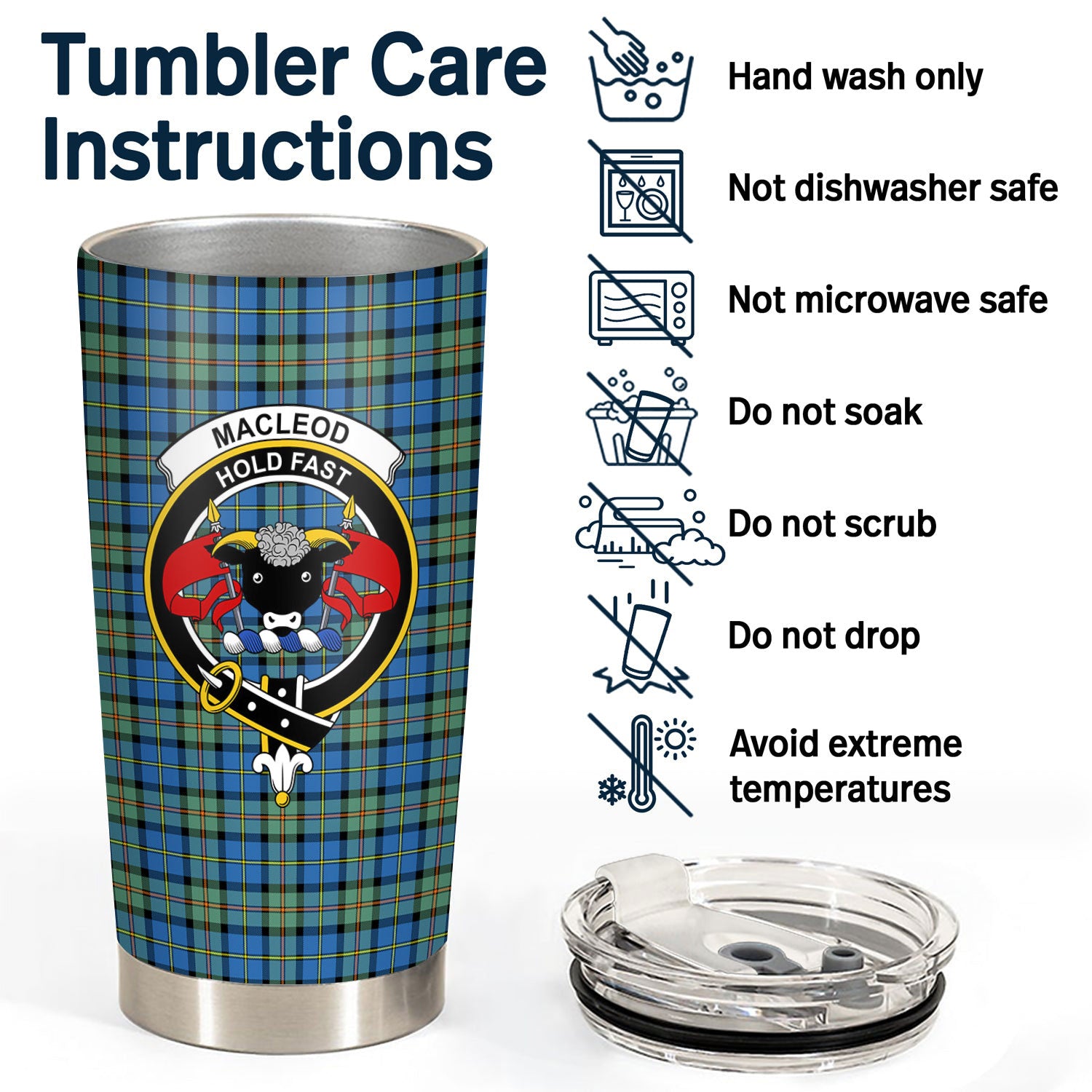 MacLeod of Harris Ancient Tartan Crest Tumbler