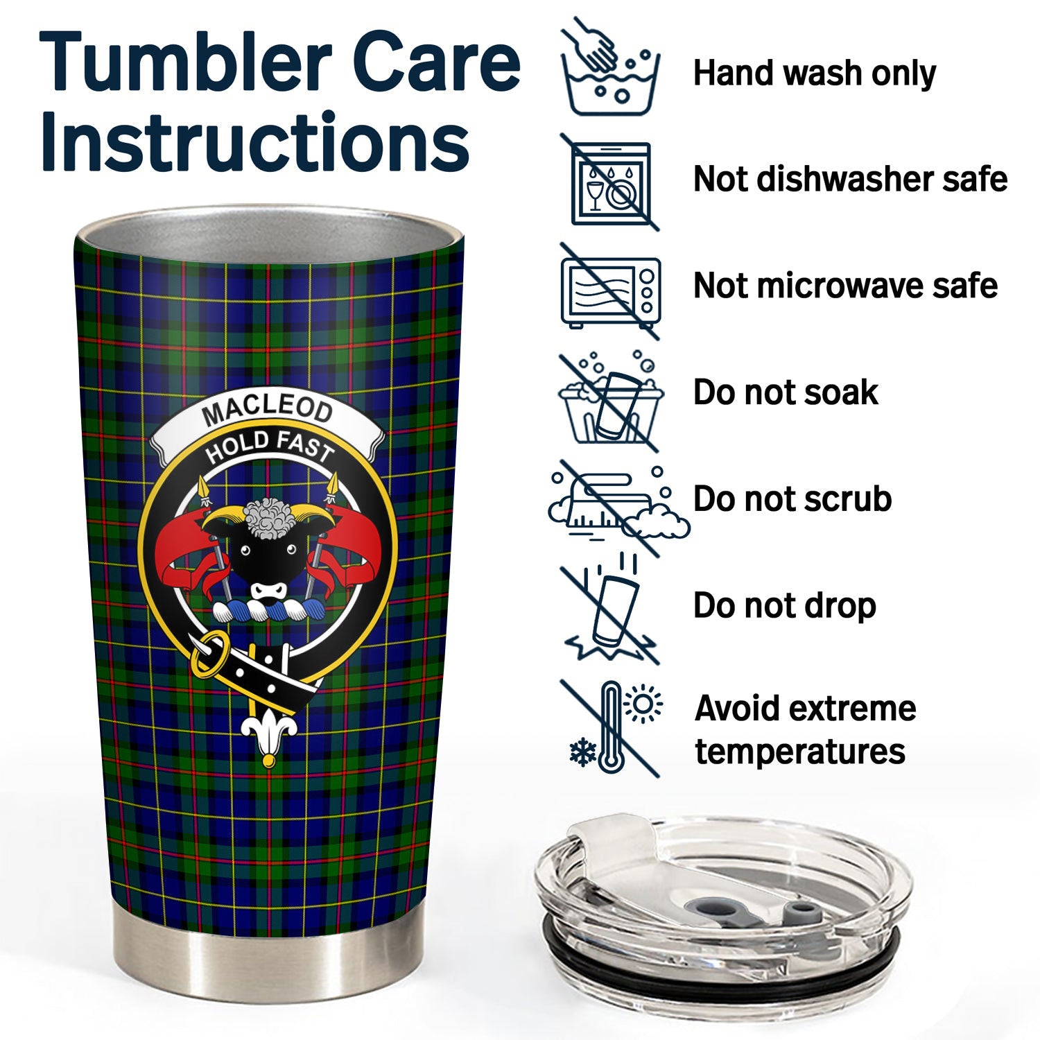 MacLeod of Harris Modern Tartan Crest Tumbler