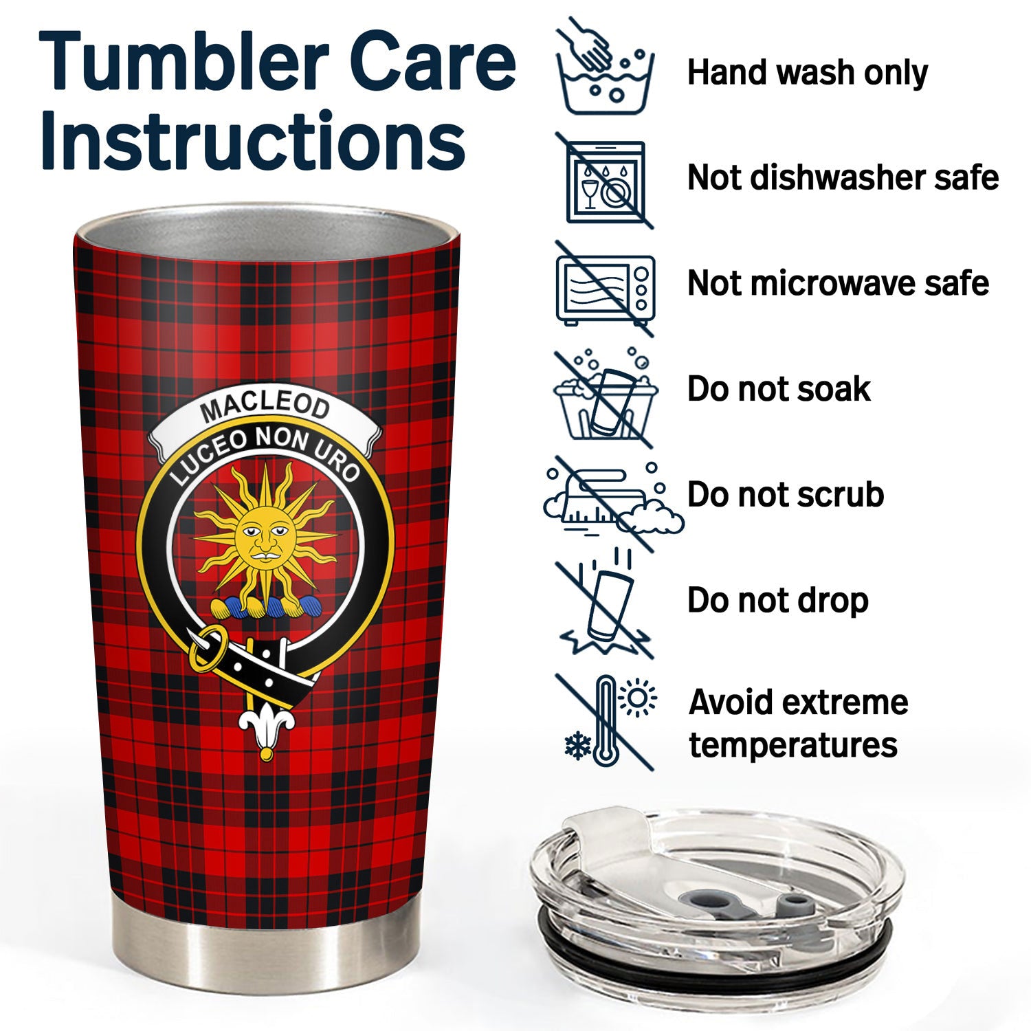 MacLeod of Raasay Tartan Crest Tumbler