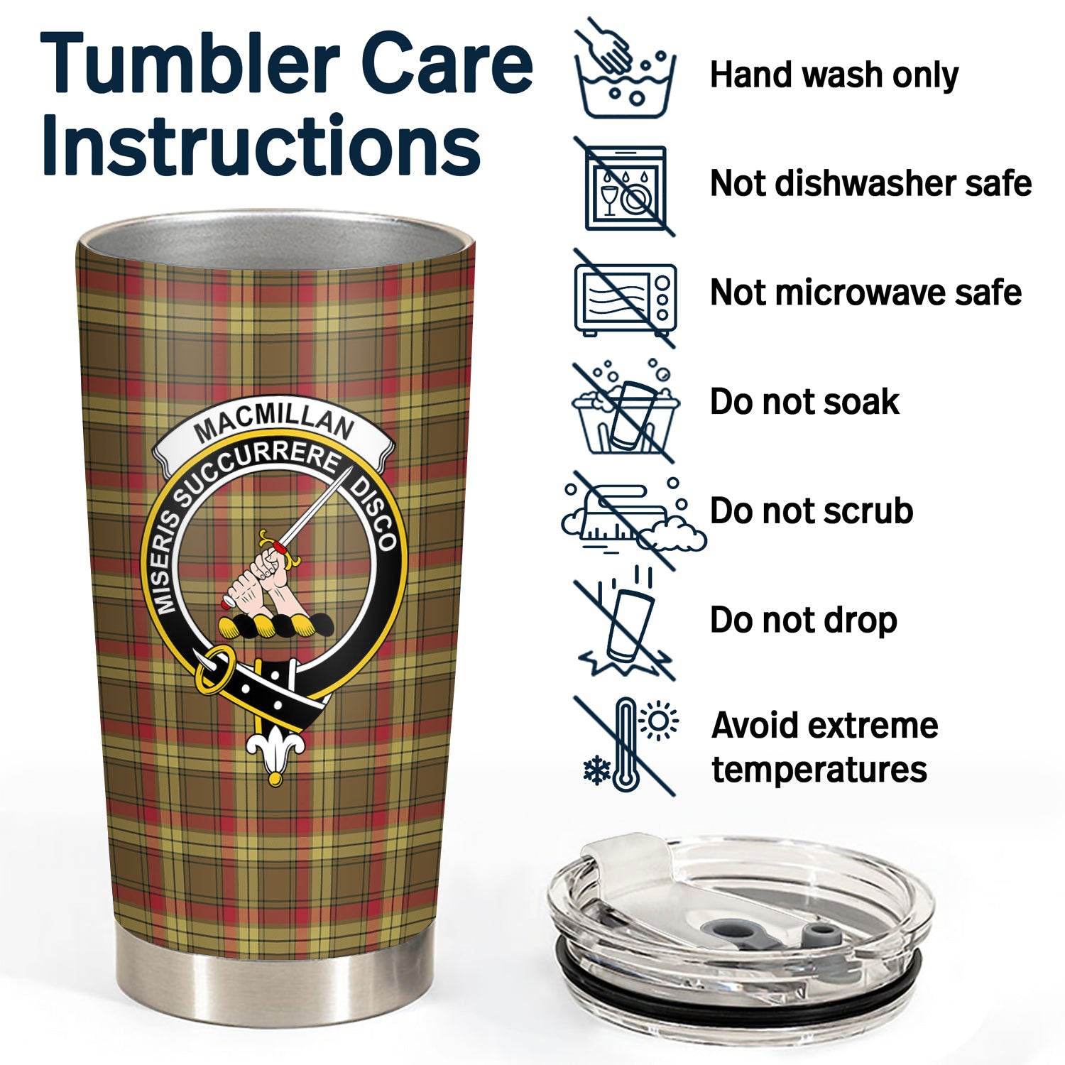 MacMillan Old Weathered Tartan Crest Tumbler