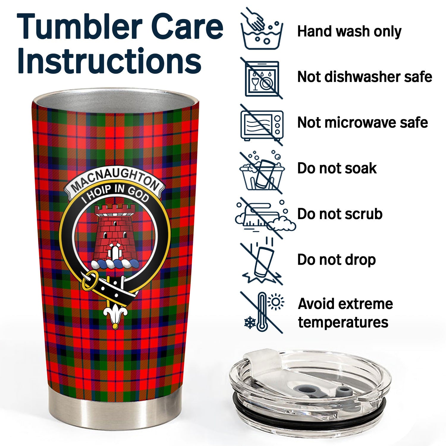 MacNaughton Modern Tartan Crest Tumbler