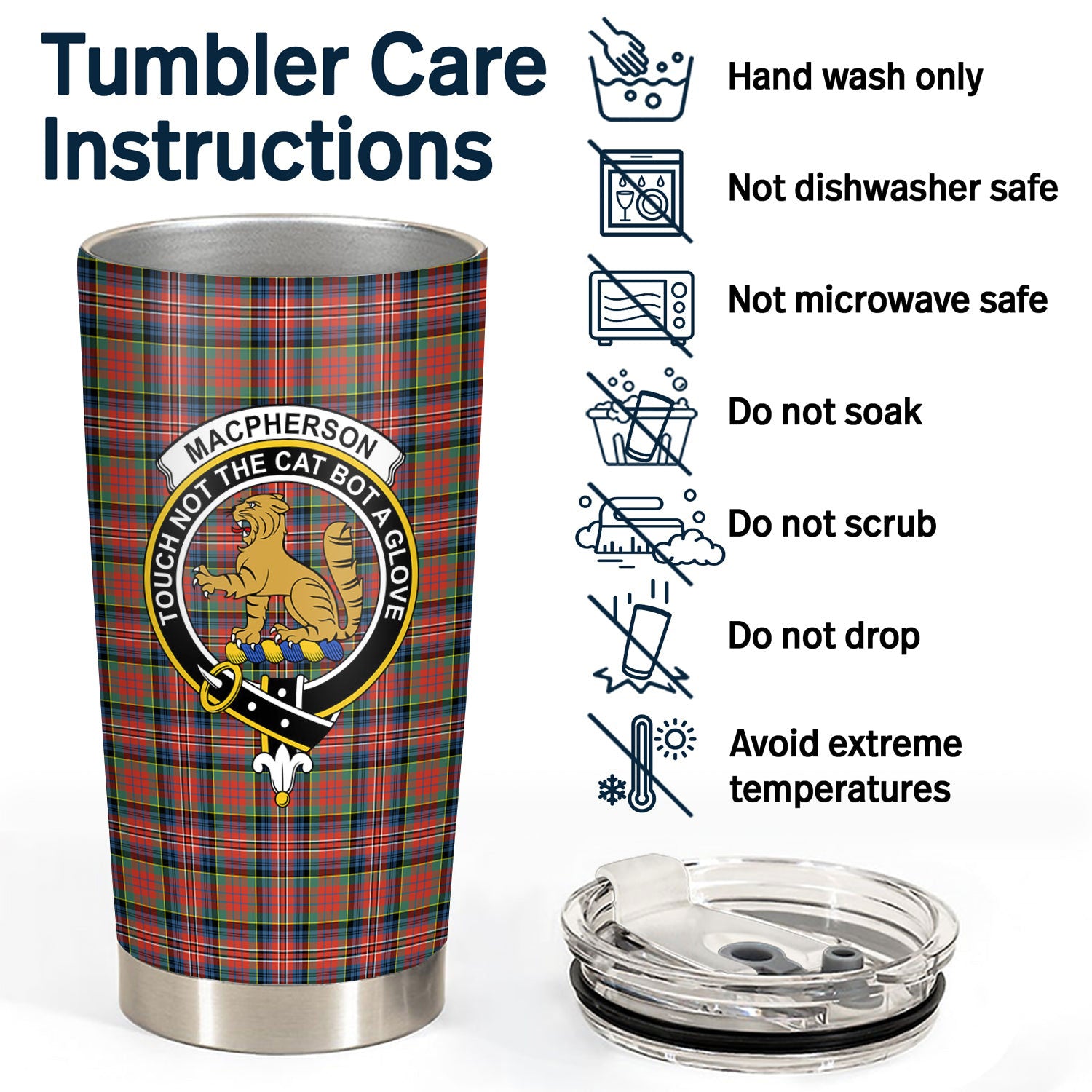 MacPherson Ancient Tartan Crest Tumbler