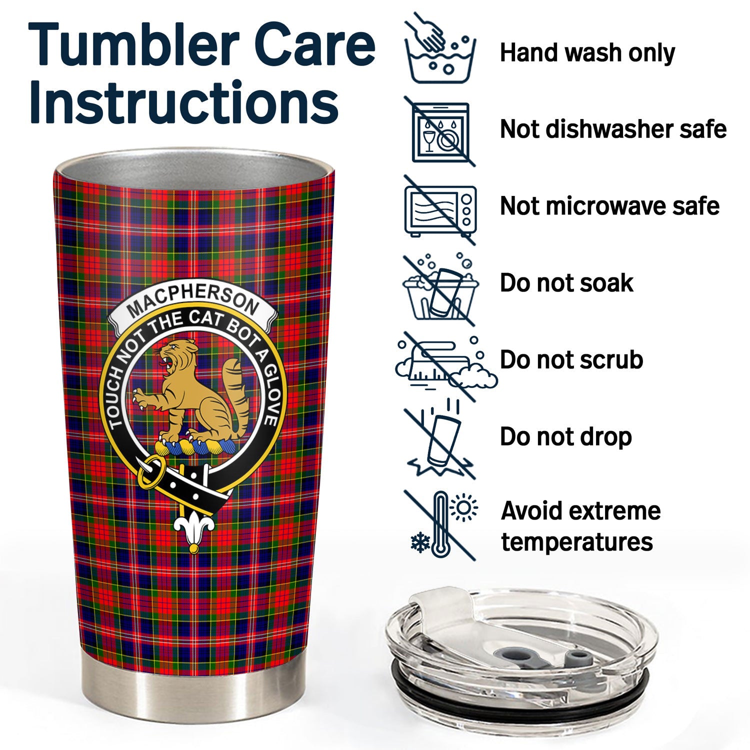 MacPherson Modern Tartan Crest Tumbler