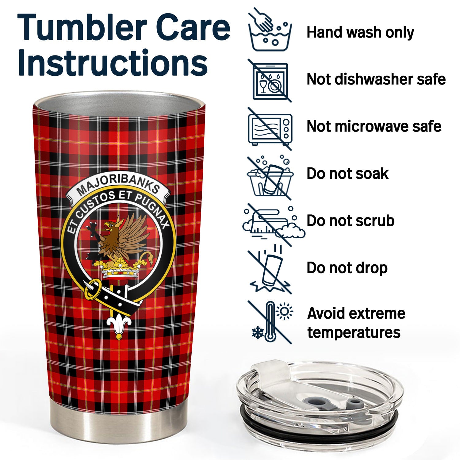 Majoribanks Tartan Crest Tumbler